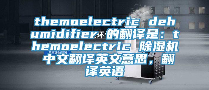 themoelectric dehumidifier 的翻译是：themoelectric 辣椒视频APP下载并安装 中文翻译英文意思，翻译英语
