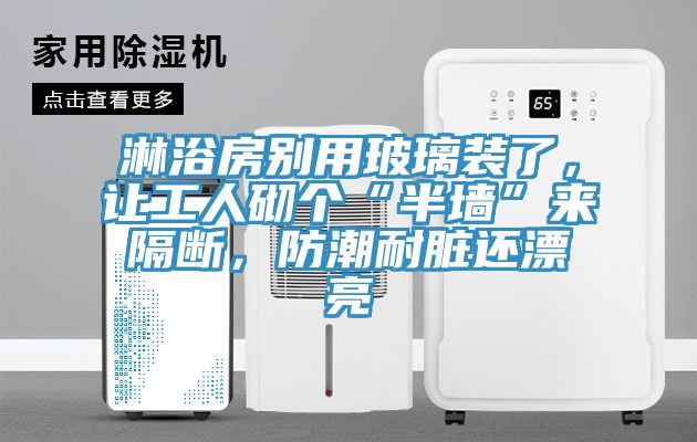 淋浴房别用玻璃装了，让工人砌个“半墙”来隔断，防潮耐脏还漂亮