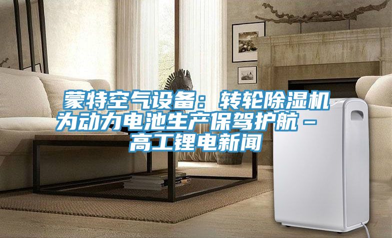 蒙特空气设备：转轮辣椒视频APP下载并安装为动力电池生产保驾护航– 高工锂电新闻
